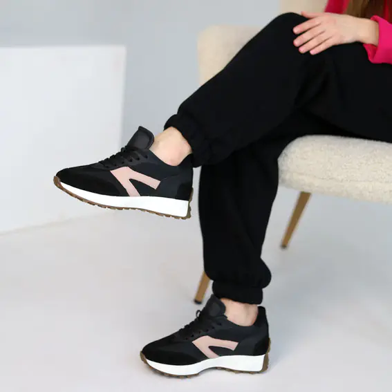 Кросівки жіночі шкіряні  583905 Чорні фото 2 — інтернет-магазин Tapok