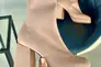 Черевики жіночі із взуттєвого стрейчу кольору пудри на підборах демісезонні. Фото 9
