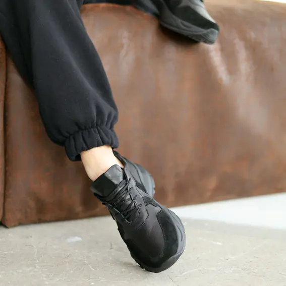 Кросівки жіночі шкіра-замша 583933 Чорні фото 14 — інтернет-магазин Tapok