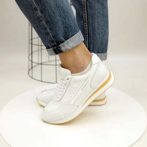Кросівки жіночі шкіряні 4S 584016 Білі фото 2 — інтернет-магазин Tapok