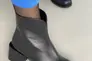 Ботинки женские кожаные черные на небольшом каблуке демисезонные Фото 2