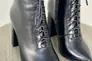 Ботильоны женские кожаные черного цвета на каблуке со шнуровкой демисезонные Фото 7