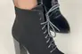 Ботильоны женские замшевые черного цвета на каблуке со шнуровкой демисезонные Фото 1
