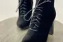 Ботильоны женские замшевые черного цвета на каблуке со шнуровкой демисезонные Фото 6