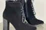 Ботильоны женские замшевые черного цвета на каблуке со шнуровкой демисезонные Фото 7