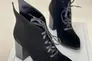 Ботильоны женские замшевые черные на каблуке со шнуровкой демисезонные Фото 6