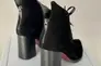 Ботильоны женские замшевые черные на каблуке со шнуровкой демисезонные Фото 8