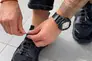 Кроссовки мужские кожаные черные с вставками нубука и текстиля Фото 4
