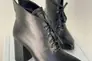 Ботильоны женские кожаные черные на каблуке со шнуровкой демисезонные Фото 6