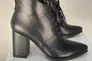 Ботильоны женские кожаные черные на каблуке со шнуровкой демисезонные Фото 7