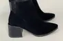 Ботинки женские замшевые черные на каблуке демисезонные Фото 7