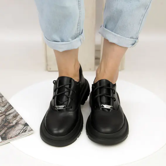 Туфлі жіночі шкіряні  583749 Чорні фото 2 — інтернет-магазин Tapok