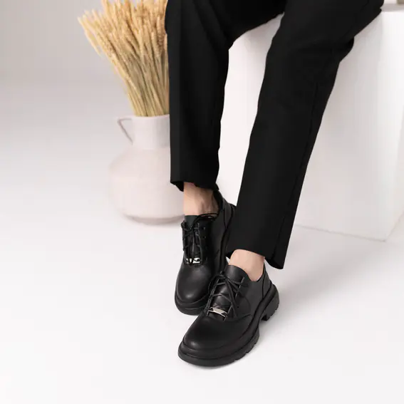 Туфлі жіночі шкіряні  583749 Чорні фото 7 — інтернет-магазин Tapok