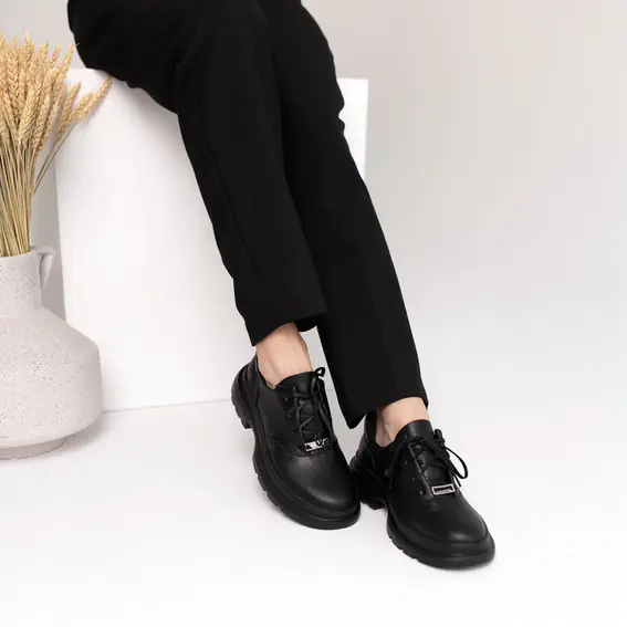Туфлі жіночі шкіряні  583749 Чорні фото 10 — інтернет-магазин Tapok