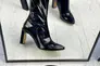 Ботинки женские кожа наплак черного цвета на каблуке демисезонные Фото 1