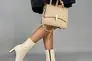 Ботинки женские кожаные молочные на каблуке демисезонные Фото 5