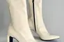 Ботинки женские кожаные молочные на каблуке демисезонные Фото 8