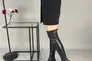 Сапоги-чулки женские кожаные черные на каблуке демисезонные Фото 2