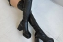 Сапоги-чулки женские кожаные черные на каблуке демисезонные Фото 14