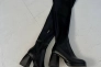 Сапоги-чулки женские кожаные черные на каблуке демисезонные Фото 19