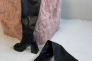 Сапоги-чулки женские кожаные черные на каблуке демисезонные Фото 21