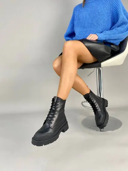 Ботинки женские кожаные черные демисезонные фото 10 — интернет-магазин Tapok