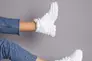 Ботинки женские кожаные белые на шнурках на толстой подошве зимние Фото 6
