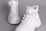 Ботинки женские кожаные белые на шнурках на толстой подошве зимние Фото 8