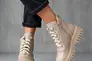 Женские ботинки кожаные весенне-осенние бежевые Udg 2314/125 на байке. Фото 2