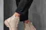 Женские ботинки кожаные весенне-осенние бежевые Udg 2314/125 на байке. Фото 3