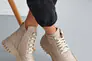 Женские ботинки кожаные весенне-осенние бежевые Udg 2314/125 на байке. Фото 5