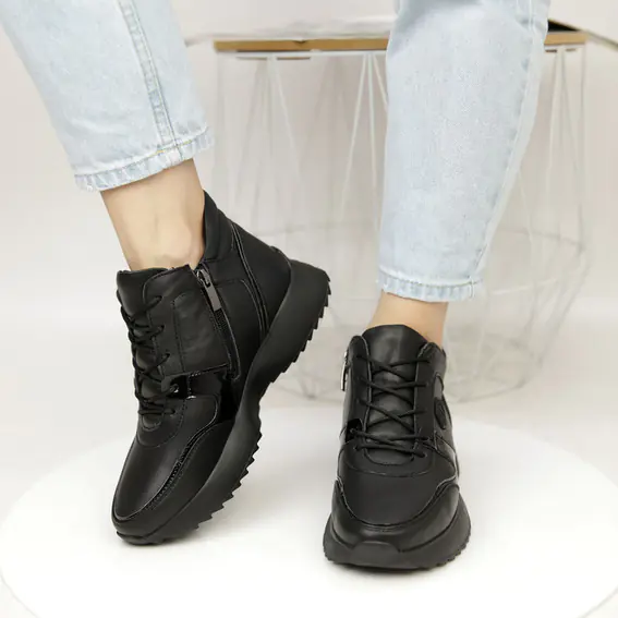 Кросівки жіночі шкіряні  584243 Чорні фото 5 — інтернет-магазин Tapok