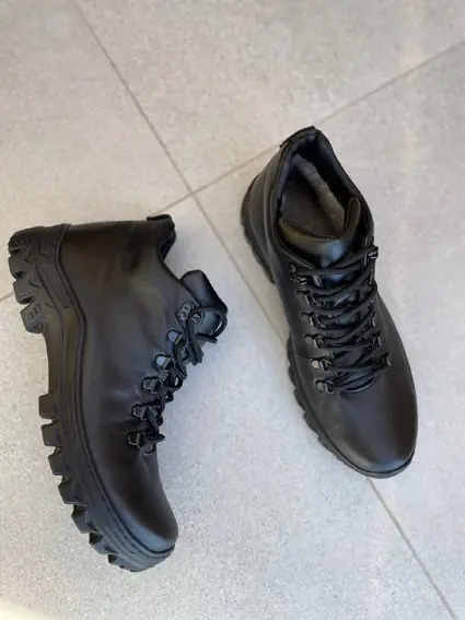 Ботинки мужские кожаные черные зимние фото 14 — интернет-магазин Tapok