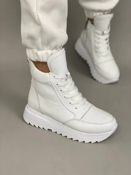 Кросівки жіночі шкіряні білі зимові фото 1 — інтернет-магазин Tapok
