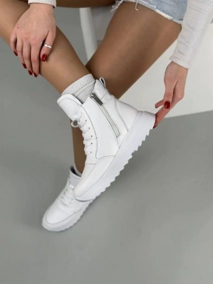 Кросівки жіночі шкіряні білі зимові фото 17 — інтернет-магазин Tapok