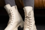 Женские ботинки кожаные зимние молочные Yuves 1270 Фото 1
