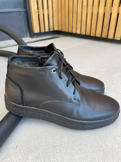 Ботинки мужские кожаные черного цвета зимние фото 10 — интернет-магазин Tapok