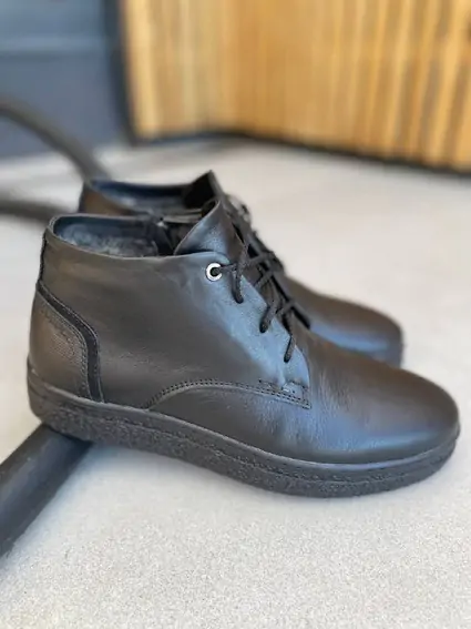 Ботинки мужские кожаные черного цвета зимние фото 11 — интернет-магазин Tapok