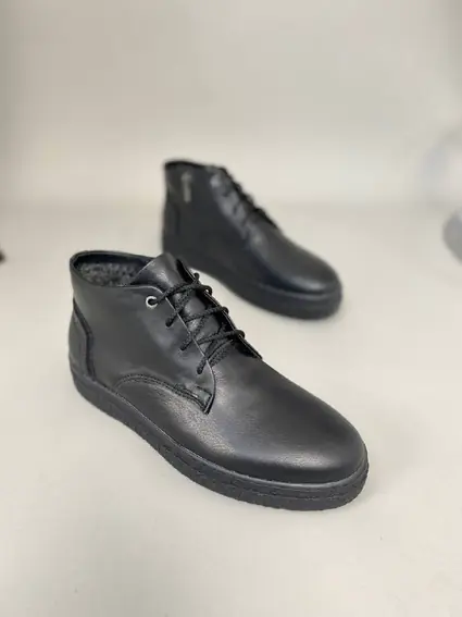 Ботинки мужские кожаные черного цвета зимние фото 12 — интернет-магазин Tapok
