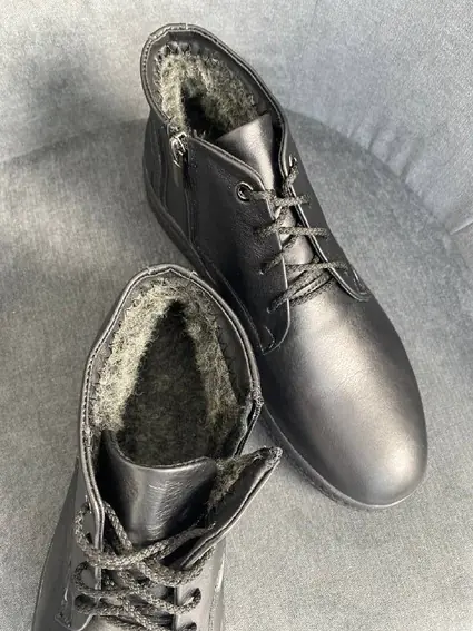 Ботинки мужские кожаные черного цвета зимние фото 16 — интернет-магазин Tapok