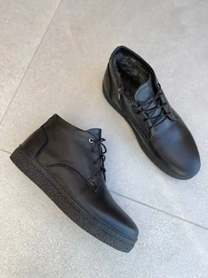 Ботинки мужские кожаные черного цвета зимние фото 18 — интернет-магазин Tapok