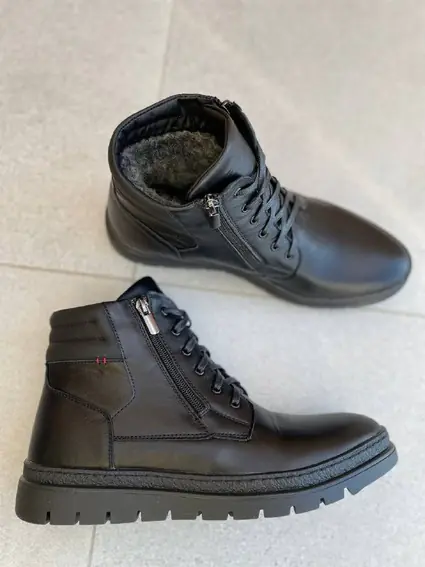Ботинки мужские кожаные черного цвета на меху фото 12 — интернет-магазин Tapok
