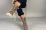 Ботинки женские замшевые бежевые со шнуровкой зимние Фото 2