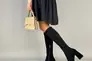 Сапоги-чулки женские замшевые черные на каблуках демисезонные Фото 4