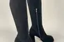 Сапоги-чулки женские замшевые черные на каблуках демисезонные Фото 8