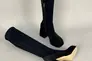 Сапоги-чулки женские замшевые черные на каблуках демисезонные Фото 10