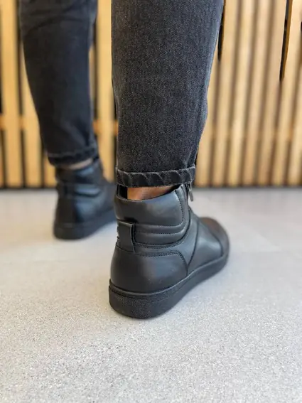 Ботинки мужские кожаные черные зимние фото 7 — интернет-магазин Tapok