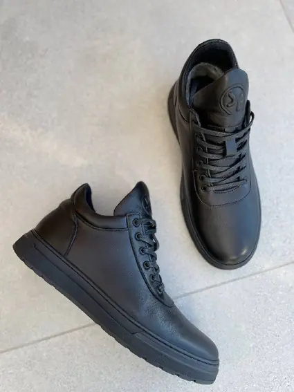 Ботинки мужские кожаные черные зимние фото 13 — интернет-магазин Tapok