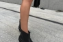 Ботинки казаки женские кожаные черные на каблуке демисезонные Фото 12