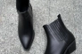 Ботинки казаки женские кожаные черные на каблуке демисезонные Фото 20